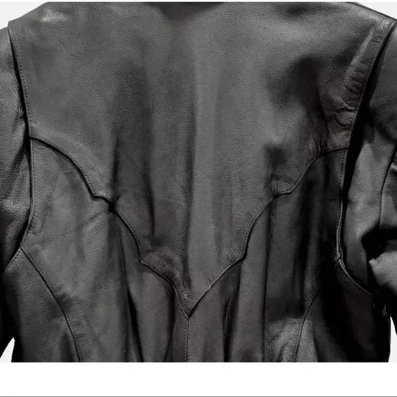 UNIK Premium Women's XL Black Leather Motorcycle Jacket Removable Lining Western - Picture 7 of 11